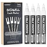 GAINWELL Weißer flüssiger Kreidemarker 3mm und 6mm Spitzen - Verwendung auf Kreidetafel,...
