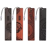 lesezeichen holz,4 pieces wood bookmarks for book Lovers,handmade natural wooden...