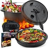IRONO - Dutch Oven - 9 Liter - Dutch Oven Zubehör Set - Feuertopf - Gusseisen Topf –...