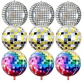 Disco Folienballons, Deko Disco Party Ballons, 22 Zoll 4D Groß Metall Spiegel Luftballon,...