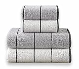 Yaava Handtücher | 4 teiliges Handtuch Set | 80% Baumwolle | 2 x Duschhandtuch...