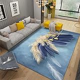 Kunsen deko Schlafzimmer modern esstisch groß Schlafzimmer rechteckiger Blauer Teppich...