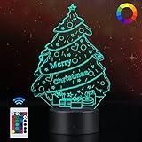 Mamowla 3D Illusion Lampe, LED Nachtlicht Kinder mit Fernbedienung 16...