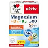 Doppelherz Magnesium 500 + D3 + K2 - Hochdosiertes Magnesium als Beitrag zur normalen...