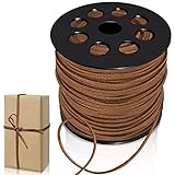 Lederschnur Lederband Faux Wildleder Schnur, 90M Wildleder Schnur Faux Faden Veloursleder...