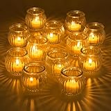 Romadedi Kerzenständer Teelichthalter Glas Teelichtgläser：12er Set Klein...