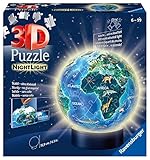 Ravensburger 3D Puzzle Erde im Nachtdesign Nachtlicht 11844 - Puzzle-Ball - 72...