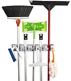Wandhalterung für Besen etc. für Garage, Waschküche, 5 Positionen, 6 Haken -...