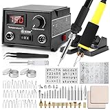 100W Brandmalerei und Lötkolben set, 5x Lötspitzen 59x Spitz und Zwei Stift,...