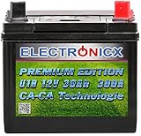 Electronicx Premium Rasentraktor Batterie 12V 30Ah Aufsitzrasenmäher Akku Rasenmäher...