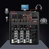 DJ-Mixer mit vier Kanälen, mit Bluetooth, mit USB-Schnittstelleneffekt, Karaoke-Netzwerk,...