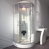 HOME DELUXE - Dampfdusche WHITE PEARL - Maße 90 x 90 cm - inkl. Dampffunktion,...