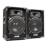 MAX MAX8 - Passives PA Lautsprecher Set, 400 Watt mit 8 Zoll Tieftöner, Partybox mit...