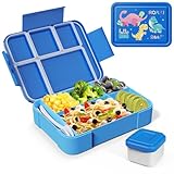 SWOMTEE Brotdose Kinder mit Fächern, 1330ml Lunchbox mit Dinosaurier Muster,...