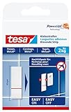 tesa Powerstrips Klebestreifen für Fliesen und Metall 2 kg - Doppelseitige Streifen für...