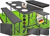 KESSER® Bierzeltgarnitur 3-teilig Set Tisch & 2X Bank | Buffettisch für drinnen &...