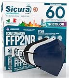 SICURA MASCHERINE CHIRURGICHE 60 FFP2-Masken CE-zertifiziert Farbig Schwarz...