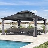 PURPLE LEAF Gartenpavillon 4.25 x 4.85 m Wasserdicht Stabil Winterfest Stahldach Hardtop...