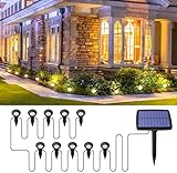 Solar Gartenleuchte mit 10 LED – Solarstrahler mit Erdspieß für Außen, IP44...