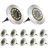 GREPRO Garten Solarleuchten für Außen 12 Stück, 12 LEDS Solar Bodenleuchten...