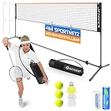 KESSER® Badmintonnetz Tennisnetz | Federballnetz 3-Fach-Höhenverstellbar 107/120/155cm,...