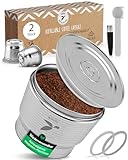 Kaffeekapsel, nachfüllbar, wiederverwendbar, Nespresso-Kapsel, 2 Stück, Edelstahl,...