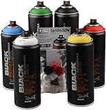 Montana Sprühdosen Set Black Graffiti Street Art Grundfarben + schwarz & weiss +...
