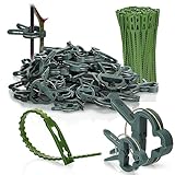 com-four® 150-teiliges Pflanzenklemmen-Set - Pflanzenbinder - Rosenklammern - Rankkäfige...