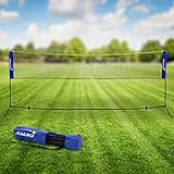 Hauki Badminton Netz, Tennisnetz 400 cm, Blau, H156 cm, Federballnetz Set inkl....