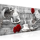 Runa Art Wandbild Kaffee Küche 1 Teilig 100 x 40 cm Modern Bild auf Vlies...