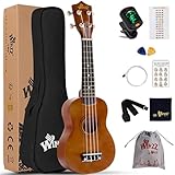 Winzz Sopran Ukulele Starter Kit für Anfänger, mit Tasche, Clip-On Tuner, zusätzlichen...