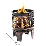 BBQ-Toro Feuerkorb Plum Ø 42 cm inkl. Schürhaken | Feuerschale in Antik-Rost-Optik |...