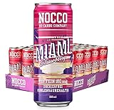 NOCCO BCAA Miami 24x330ml – 180mg. Version (stark) - Energy-Drink ohne Zucker mit...