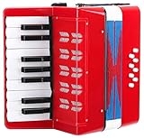 Classic Cantabile Bambino Rosso Kinder Akkordeon, Rot (ab 3 Jahre, 17 Noten...