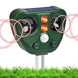 Ultraschall Solar Tiervertreiber, Beinhome Katzenschreck und Marderabwehr mit Blitzlicht...