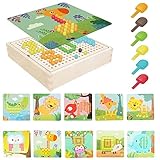 SunAurora Mosaik Steckspiel für Kinder, Farbe Matching Mosaik-Steckplatte, Steckmosaik...