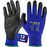 S&R Schutzhandschuhe, 12 Paar, Arbeitshandschuhe mit DRIVE-GRIFF® aus...