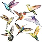 Auckpure Fensterbilder Selbstklebend, 16 Stück Fenstersticker Kolibri, Wintergarten...