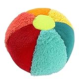 Fehn Rasselball bunt - Greif-Spielball mit Materialmix & Rassel zum Werfen, Greifen,...
