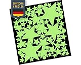 Leuchtaufkleber 50 + 25 Stück Bonus selbstklebende Leuchtsterne im Dunkeln...