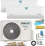 A++/A++ 5m QC Leitungen 2x12000BTU QuickConnect Duo-Split SelfClean WiFi/WLAN/App...