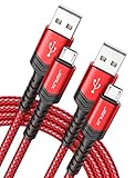 JSAUX Micro USB Kabel [2M 2 Pack], 3A Nylon USB Ladekabel für Android...