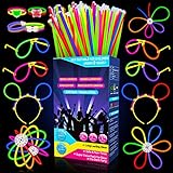 Millegu Knicklichter Party Set,100 Stück Leuchtstäbe 130 Verbinder,Neon...