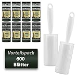 Fusselrolle Tierhaare 600 Blatt VonBueren | 2 Abroller + 2 Hüllen | Fusselrollen für...