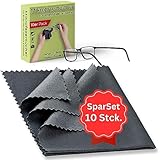 PUTZHELD® 10 x Brillenputztuch Microfaser Optikerqualität, Brillenputztücher 18 x 18 cm...