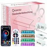 OASHISU Upgrade 4er Set LED Clip Glasbodenbeleuchtung 6*5050SMD RGB LED Bluetooth...