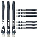 RED DRAGON DRX Coated Aluminium Medium Black Logo Dart Stems (Shafts) - 2 Sets...