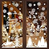 DIYDEC 9 Blätte Weihnachten Fensteraufkleber, Selbstklebend Weihnachtsfensterbilder...