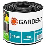 Gardena Raseneinfassung 15 cm hoch: Ideale Rasen-Abgrenzung, auch für Beete, 9 m,...