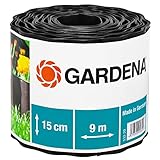 Gardena Raseneinfassung 15 cm hoch: Ideale Rasen-Abgrenzung, auch für Beete, 9 m,...